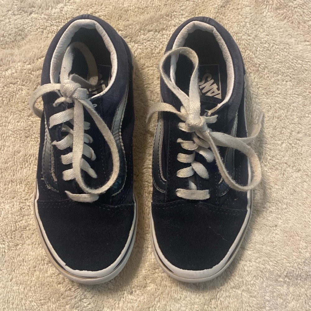 Boys size 1 Vans navy tennis shoes